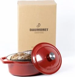 Daumonet Bocuse Rouge Gietijzeren Braadpan - Sudderpan Kersen Rood - Ovaal - Ø 29 Cm - 3 Liter - PFAS & PFOA Vrij - Emaille - Geschikt Voor Alle Warmtebronnen - Elektrisch - Gas - Halogeen - Inductie - Keramisch - Vaatwasserbestendig -Tefal Shop 1168x1200
