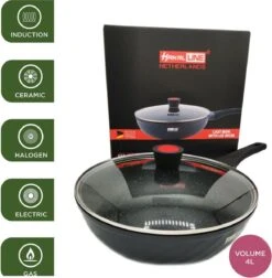 Marble Coating Wokpan Inductie - Met Glazen Deksel - Zwart - 30 Cm 11 Marble Coating Wokpan Inductie - Met Glazen Deksel - Zwart - 30 Cm -Tefal Shop 1175x1200