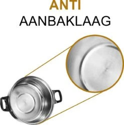 KitchenPrince 12-Delige Pannenset RVS - Pottenset - Kookpannen - Koekenpan - Steelpan - Bakpan - PFAS-Vrij - Pannenset - Pannenset Inductie - Antiaanbaklaag - Koekenpannenset -Tefal Shop 1190x1200 2
