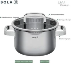 Sola Pannenset Juvia - 4 Delig - Ø 16,16,18,20 Cm - Zilver - RVS - Sandwichbodem -Tefal Shop 1200x1069 1