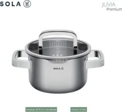 Sola Pannenset Juvia - 4 Delig - Ø 16,16,18,20 Cm - Zilver - RVS - Sandwichbodem -Tefal Shop 1200x1110 3