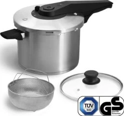 Springlane Roestvrijstalen Snelkookpan - Inductie - Pressure Cooker - 6,0 L Met Stoommand -Tefal Shop 1200x1130 2