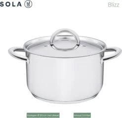 Sola Pannenset Blizz - 4 Delig - Ø Cm - Zilver - RVS - Sandwichbodem -Tefal Shop 1200x1160