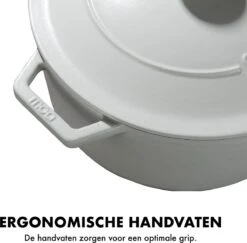 MOA Gietijzeren Braadpan - Inhoud 7,2 Liter - 30CM - Rond - Alle Warmtebronnen - Ook Voor Inductie - Gewicht 7,3 Kg - Wit - C30W -Tefal Shop 1200x1181 6