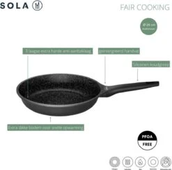 Sola - Fair Cooking Zwart/wit Greblon Anti Aanbaklaag -Tefal Shop 1200x1184
