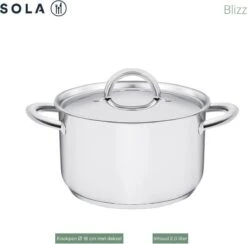 Sola Pannenset Blizz - 4 Delig - Ø Cm - Zilver - RVS - Sandwichbodem -Tefal Shop 1200x1187 1