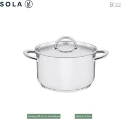 Sola Pannenset Blizz - 4 Delig - Ø Cm - Zilver - RVS - Sandwichbodem -Tefal Shop 1200x1187