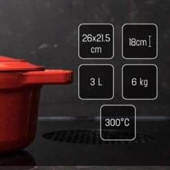 Daumonet Bocuse Rouge Gietijzeren Braadpan - Sudderpan Kersen Rood - Ovaal - Ø 29 Cm - 3 Liter - PFAS & PFOA Vrij - Emaille - Geschikt Voor Alle Warmtebronnen - Elektrisch - Gas - Halogeen - Inductie - Keramisch - Vaatwasserbestendig -Tefal Shop 1200x1199 14