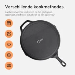 Ocina Gietijzeren Pan – ø30,5cm - Skillet - Koekenpan – Hapjespan – Koekenpan Inductie – Koekenpannenset - Gietijzeren Pan Bbq - Gietijzer -Tefal Shop 1200x1200 128