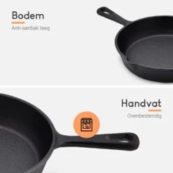 Ocina Gietijzeren Pan – Set Van 3 Stuks – ø25cm, ø19.5cm En ø16cm - Skillet - Koekenpan – Hapjespan – Koekenpan Inductie – Koekenpannenset - Gietijzeren Pan Bbq - Gietijzer - Incl. Receptenboek -Tefal Shop 1200x1200 371