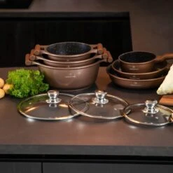 Herenthal Inductie Pannenset- Luxe 10-delige Koekenpannenset - Voor Alle Warmtebronnen - Met Glazen Deksels - Koper 15 Herenthal Inductie Pannenset- Luxe 10-delige Koekenpannenset - Voor Alle Warmtebronnen - Met Glazen Deksels - Koper -Tefal Shop 1200x1200 534