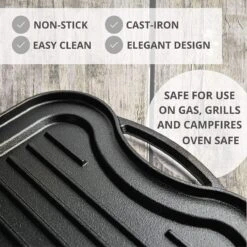 Nuovva Dubbelzijdig Gietijzeren Grillplaat - 50cm X 26cm -Tefal Shop 1200x1200 700