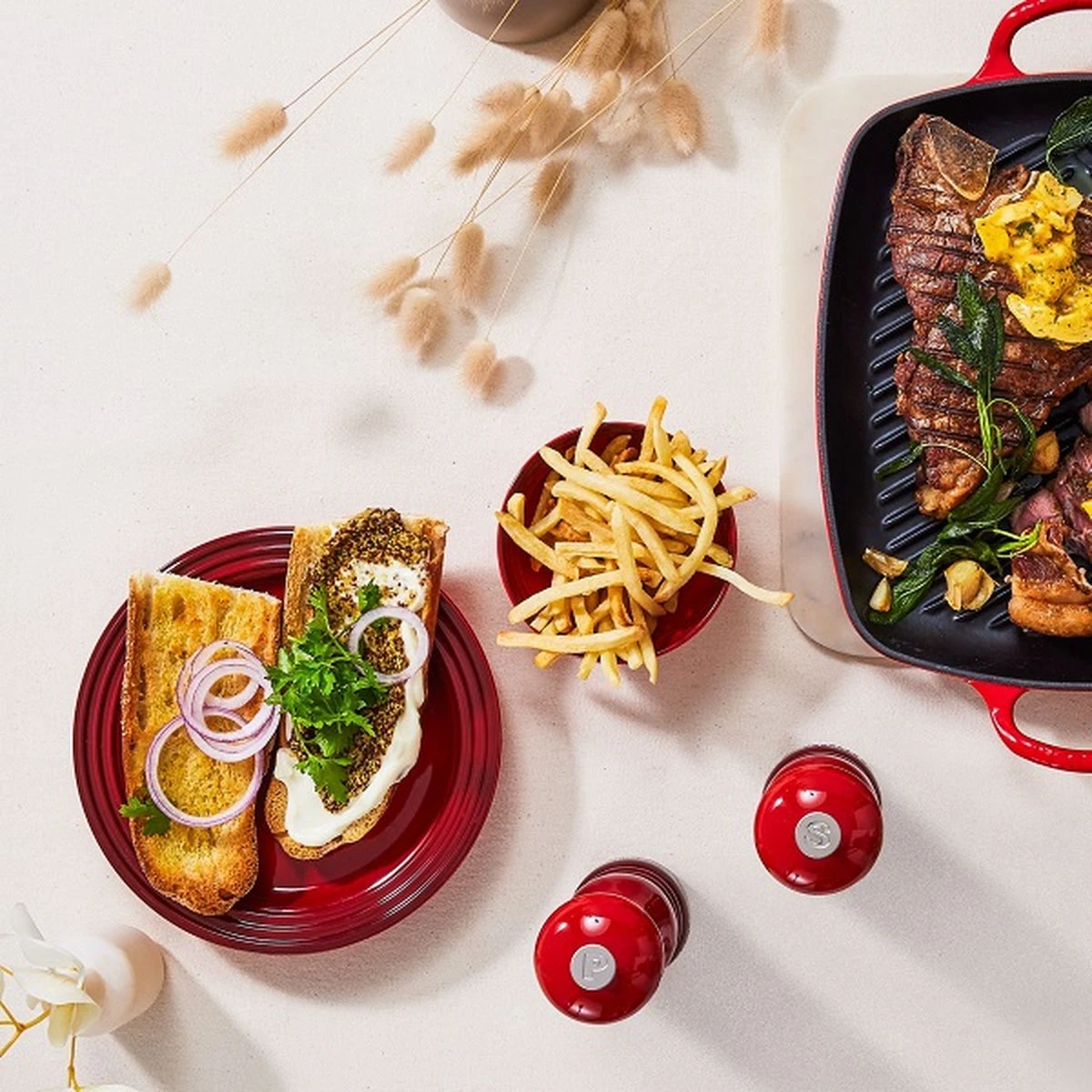 Le Creuset Rechthoekige Grill 30cm Kersenrood 2 Le Creuset Rechthoekige Grill 30cm Kersenrood - Afbeelding 2