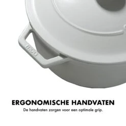 MOA Gietijzeren Braadpan - Inhoud 5,7 Liter - 26CM - Rond - Alle Warmtebronnen - Ook Voor Inductie - Gewicht 5,8 Kg - Wit - C26W -Tefal Shop 1200x1200 807