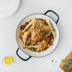 Navaris Gietijzeren Stoofpan Met Deksel- 3,5 Liter Gietijzeren Ovenschaal Van Email - Geschikt Voor Alle Warmtebronnen - Groen -Tefal Shop 1200x1200 833