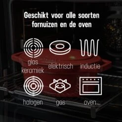 Daumonet Bocuse Rouge Gietijzeren Braadpan - Sudderpan Kersen Rood - Ovaal - Ø 29 Cm - 3 Liter - PFAS & PFOA Vrij - Emaille - Geschikt Voor Alle Warmtebronnen - Elektrisch - Gas - Halogeen - Inductie - Keramisch - Vaatwasserbestendig -Tefal Shop 1200x1200 854