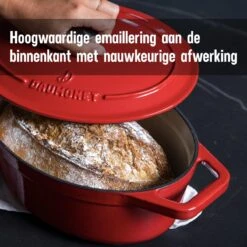 Daumonet Bocuse Rouge Gietijzeren Braadpan - Sudderpan Kersen Rood - Ovaal - Ø 29 Cm - 3 Liter - PFAS & PFOA Vrij - Emaille - Geschikt Voor Alle Warmtebronnen - Elektrisch - Gas - Halogeen - Inductie - Keramisch - Vaatwasserbestendig -Tefal Shop 1200x1200 855