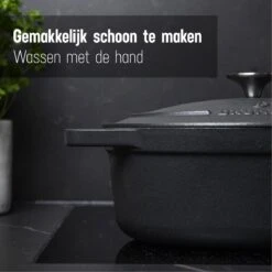 Gietijzeren Braadpan - Sudderpan Zwart Van Daumonet - Ovaal - Ø 29 Cm - 3 Liter - 100% PFAS & PFOA Vrij - Emaille - Geschikt Voor Alle Warmtebronnen - Elektrisch - Gas - Halogeen - Inductie - Keramisch - Vaatwasserbestendig -Tefal Shop 1200x1200 882