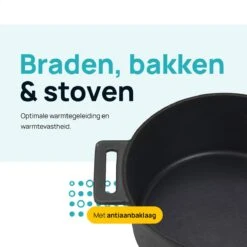 MOA Gietijzeren Braadpan - Inhoud 4,75 Liter - 26CM - Rond - Alle Warmtebronnen - Ook Voor Inductie - Gewicht 5,8 Kg - Zwart - MOAMC26B -Tefal Shop 1200x1200 911