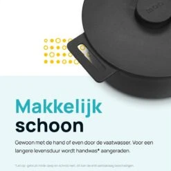 MOA Gietijzeren Braadpan - Inhoud 4,75 Liter - 26CM - Rond - Alle Warmtebronnen - Ook Voor Inductie - Gewicht 5,8 Kg - Zwart - MOAMC26B -Tefal Shop 1200x1200 915