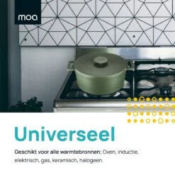 MOA Gietijzeren Braadpan - Inhoud 4,75 Liter - 26CM - Rond - Alle Warmtebronnen - Ook Voor Inductie - Gewicht 5,8 Kg - Olijfgroen - MC26OG -Tefal Shop 1200x1200 961