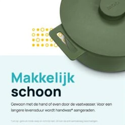 MOA Gietijzeren Braadpan - Inhoud 4,75 Liter - 26CM - Rond - Alle Warmtebronnen - Ook Voor Inductie - Gewicht 5,8 Kg - Olijfgroen - MC26OG -Tefal Shop 1200x1200 962