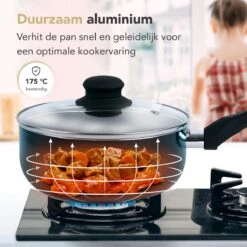 Rochester 18-delige Pannenset Met Deksels - Kookpotten - Koekenpannen Steelpannen - Aluminium - Zwart 15 Rochester 18-delige Pannenset Met Deksels - Kookpotten - Koekenpannen Steelpannen - Aluminium - Zwart -Tefal Shop 1200x1200 993