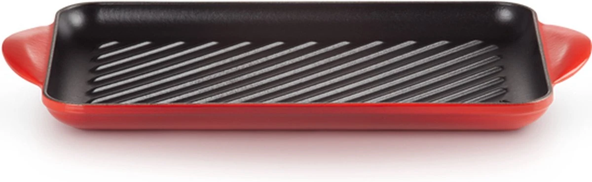 Le Creuset - Gietijzeren Grillplaat - 32x22cm - Kersenrood 2 Le Creuset - Gietijzeren Grillplaat - 32x22cm - Kersenrood - Afbeelding 2