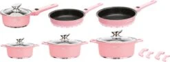 Swiss Pro+ | Set 14 Delige Pannenset | Inductie - Pannensets - Glazen Deksel - Met Afneembare Handgreep - Marmeren Interieur -PFAS-vrij | Pink -Tefal Shop 1200x439 2