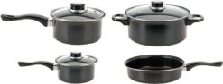Redcliffs 4-delige Pannenset - Met 3 Glazen Deksels - Anti-Aanbaklaag - Camping/ Kamperen - Steelpannen, Hapjespan, Kookpan -Tefal Shop 1200x459 2
