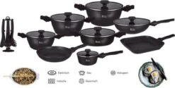 Royal Swiss® - Set Lot 33-delige - Pannenset Inductie - Steengoeden - Afneembare Handgreep - Glazen Deksel - Geschikt Voor Oven - PFAS-vrij + Keukengerei -Tefal Shop 1200x608 5