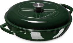 Navaris Gietijzeren Stoofpan Met Deksel- 3,5 Liter Gietijzeren Ovenschaal Van Email - Geschikt Voor Alle Warmtebronnen - Groen -Tefal Shop 1200x716 2