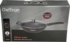 Cheffinger Wokpan Met Deksel - 32cm - Zwart - Pan - Keukenaccessoires -Tefal Shop 1200x730