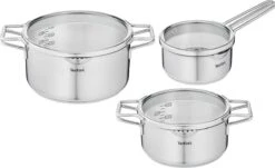 Tefal Nordica Pannenset 3 Delig - Steelpan Ø 16 Cm & Kookpan Ø 20 + Ø 24 Cm
