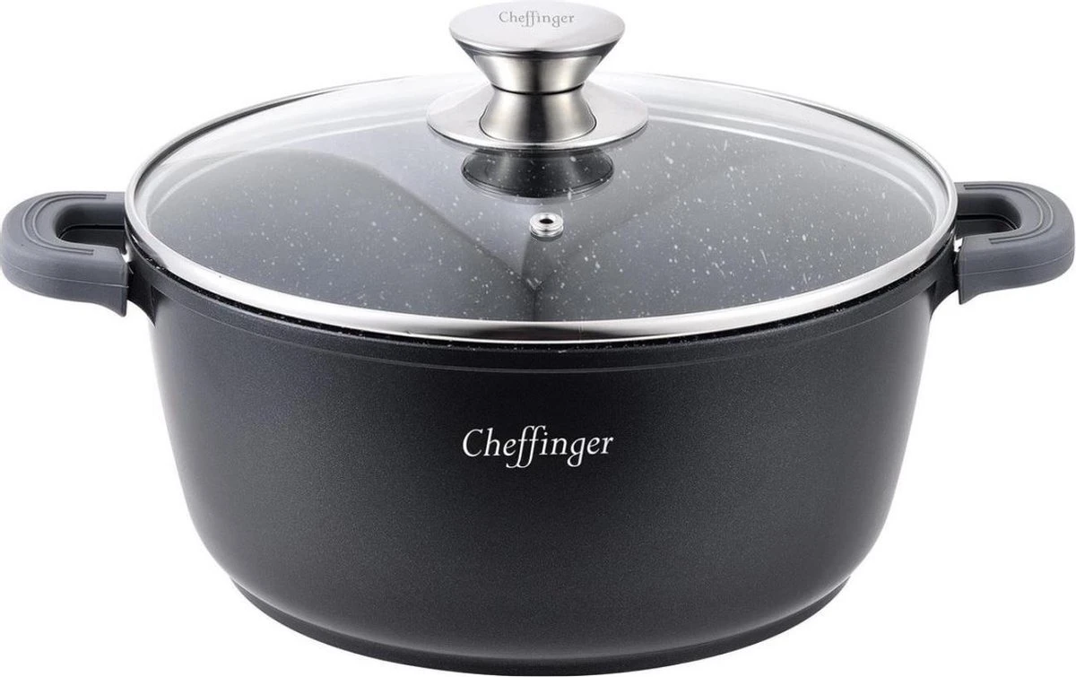 Cheffinger 24cm Braadpan / Kookpot - CF-DC24 2 Cheffinger 24cm Braadpan / Kookpot - CF-DC24 - Afbeelding 2