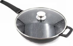 Cheffinger Wokpan Met Deksel - 32cm - Zwart - Pan - Keukenaccessoires -Tefal Shop 1200x767