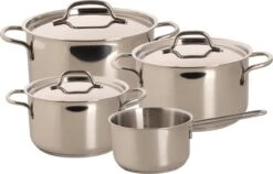 Sola Pannenset Mirage - 4 Delig - Ø 16,16,18,20 Cm - Zilver - RVS - Sandwichbodem -Tefal Shop 1200x770 1