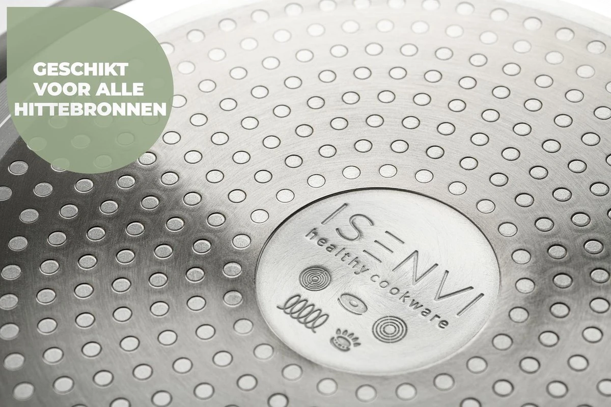 ISENVI Murray Keramische Grillpan 26 CM - RVS Greep 4 ISENVI Murray Keramische Grillpan 26 CM - RVS Greep - Afbeelding 4