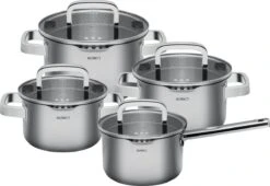 Sola Pannenset Juvia - 4 Delig - Ø 16,16,18,20 Cm - Zilver - RVS - Sandwichbodem -Tefal Shop 1200x826 5