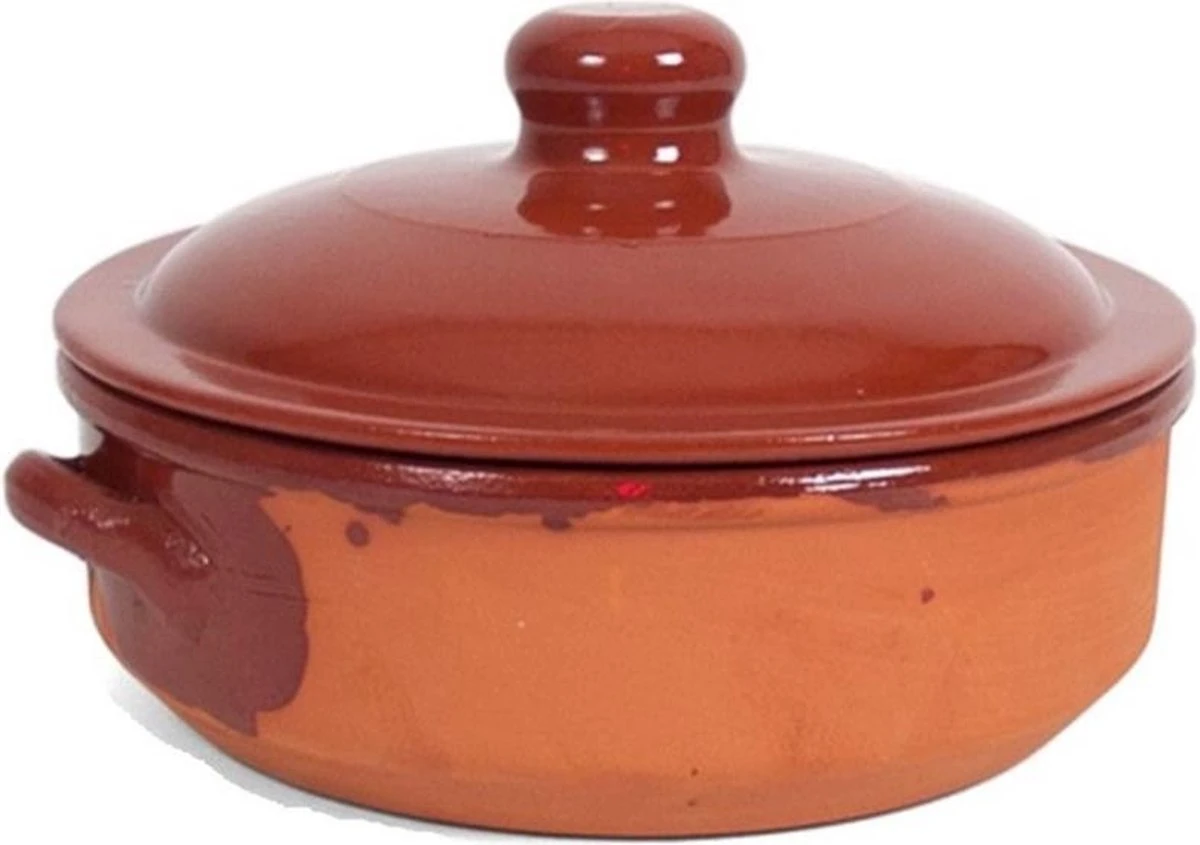 Salamanca Stenen Ovenschaal/braadpan Met Deksel 24 Cm - 6 Liter - Terracotta 1 Salamanca Stenen Ovenschaal/braadpan Met Deksel 24 Cm - 6 Liter - Terracotta
