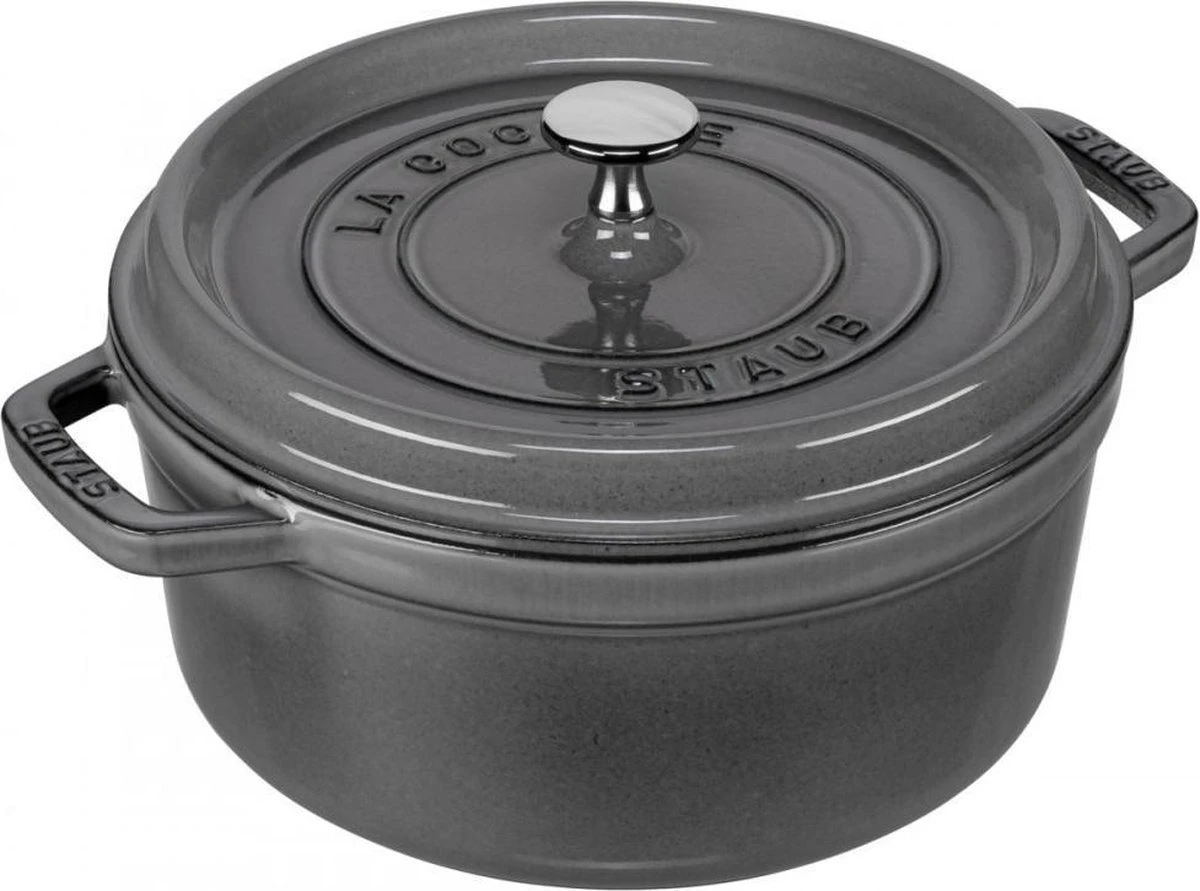 Staub Cocotte - Rond - 24 Cm - Grafietgrijs 1 Staub Cocotte - Rond - 24 Cm - Grafietgrijs