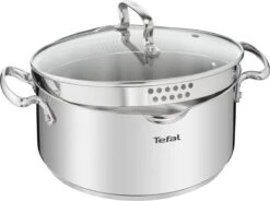 Tefal Duetto+ Pannenset -10 Delig- 5 Pannen - Kookpannenset - Zilver - Afdruipdeksels -Tefal Shop 1200x893