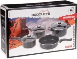 Redcliffs 4-delige Pannenset - Met 3 Glazen Deksels - Anti-Aanbaklaag - Camping/ Kamperen - Steelpannen, Hapjespan, Kookpan -Tefal Shop 1200x918 12