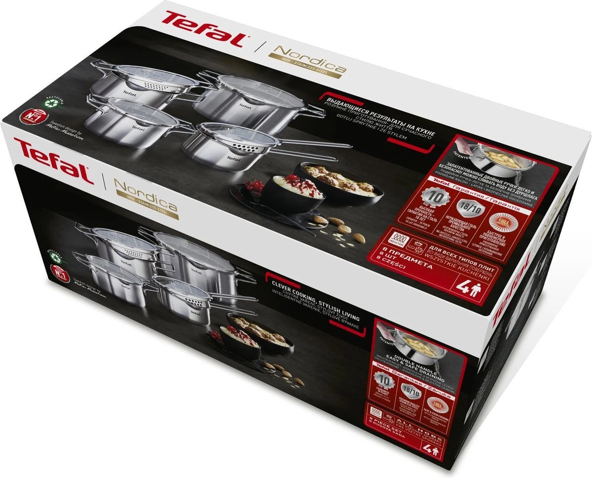Tefal Nordica Pannenset 4 Delig - Steelpan Ø16 Cm & Kookpan Ø 18 + Ø 20 + Ø 24 Cm 18 Tefal Nordica Pannenset 4 Delig - Steelpan Ø16 Cm & Kookpan Ø 18 + Ø 20 + Ø 24 Cm - Afbeelding 18