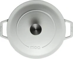 MOA Gietijzeren Braadpan - Inhoud 5,7 Liter - 26CM - Rond - Alle Warmtebronnen - Ook Voor Inductie - Gewicht 5,8 Kg - Wit - C26W -Tefal Shop 1200x981