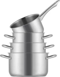 Sola Pannenset Blizz - 4 Delig - Ø Cm - Zilver - RVS - Sandwichbodem -Tefal Shop 933x1200